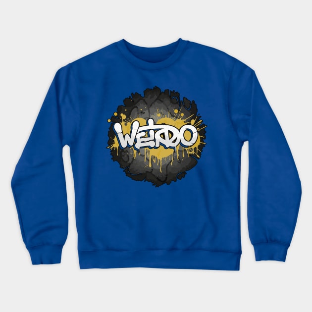 Weirdo | Minimalistic Graffiti Typography Art Crewneck Sweatshirt by diegotorres